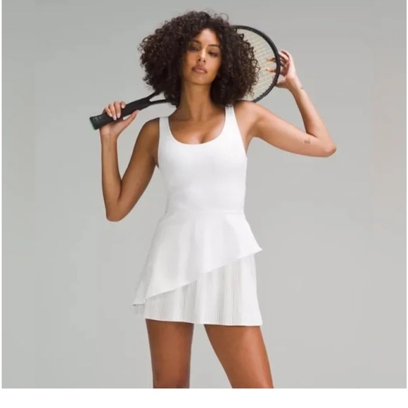 lululemon athletica | Dresses | Iso Lululemon Womens White Scoopneck  Pleated Tennis Dress | Poshmark